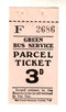 Great Britain - Green Bus 3d Parcel Ticket