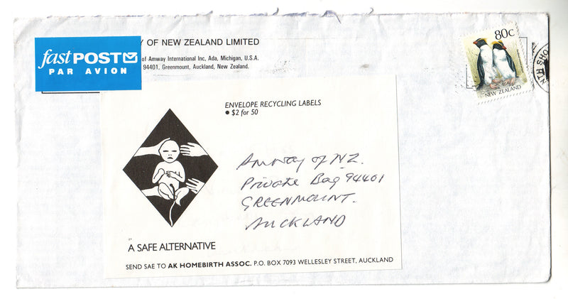New Zealand - Cover, AK Homebirth reuse label