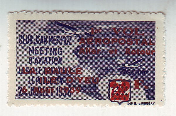 France - Aviation, Jean Mermoz with o/p 1939(M)