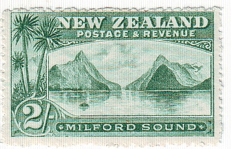 New Zealand - Pictorial 2/- Milford Sound 1898(M)