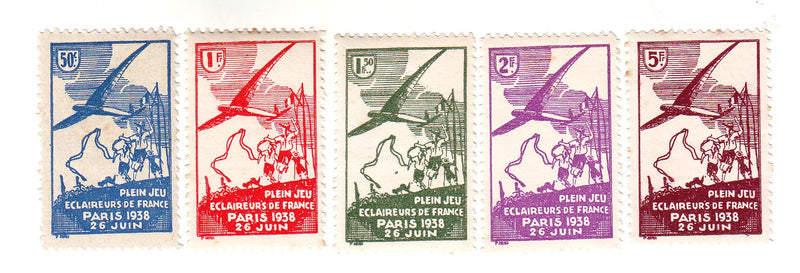 France - Aviation/Scouting, Games set of 5 1938