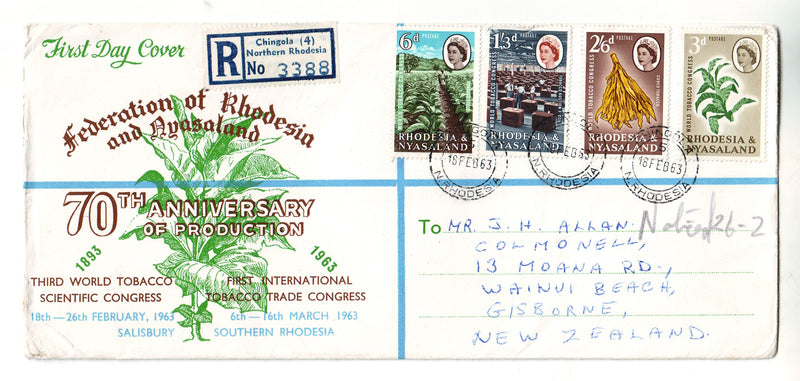 Rhodesia & Nyasaland - World Tobacco Congress FDC 1963