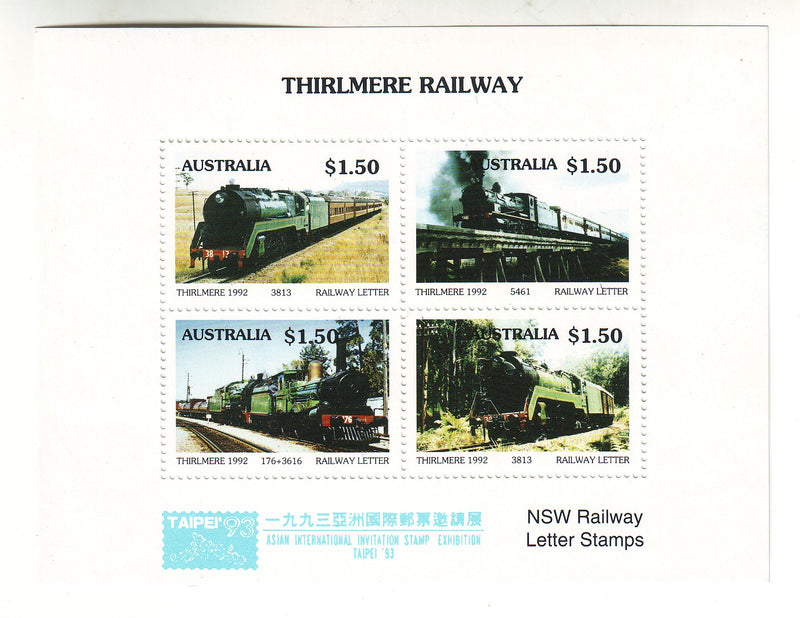 Australia - Railway, Thirlmere m/s 1992(3)
