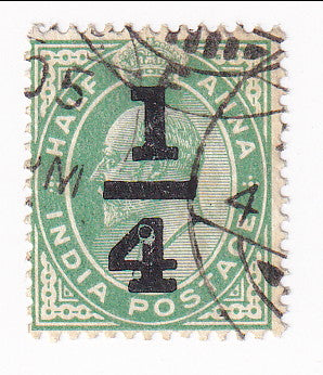 India - King Edward VII ½a with ¼ o/p 1905