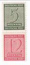 Russian Zone West Saxony - Numerals 5pf & 12pf joined pair 1945(M)