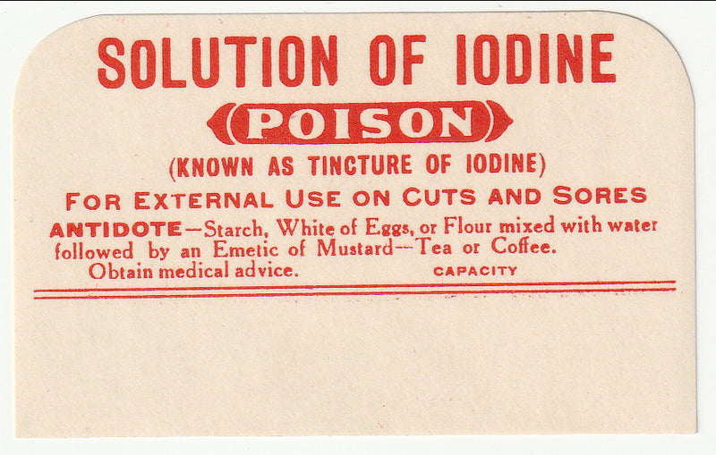 Chemists Labels - Solution of Iodine(M)
