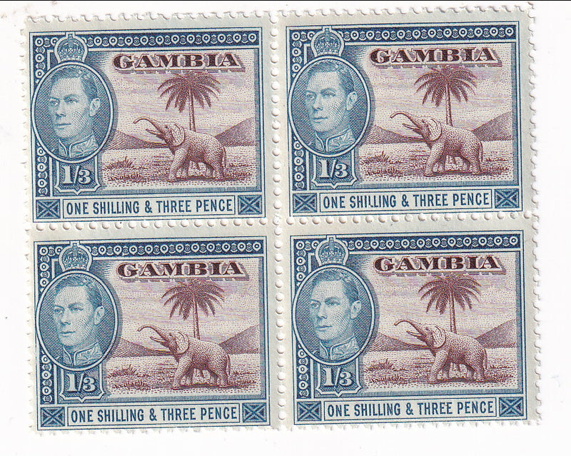 Gambia - Elephant 1/3 block 1946(M)