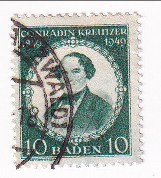 French Zone, Baden - Death Centenary of Conradin Kreutzer 10pf 1949