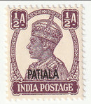 Patiala - King George VI ½a with o/p 1943(M)