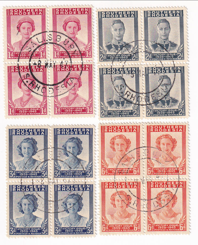 Southern Rhodesia - Victory set in blocks 1947