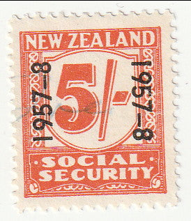 New Zealand - Revenue, Social Security 5/- 1957-8