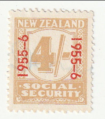 New Zealand - Revenue, Social Security 4/- 1955-6