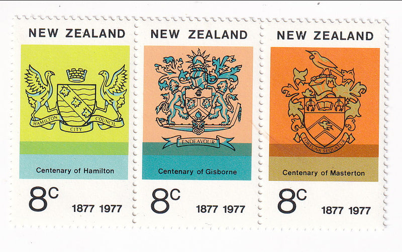 New Zealand - Anniversaries 8c joined strip 1977(M)