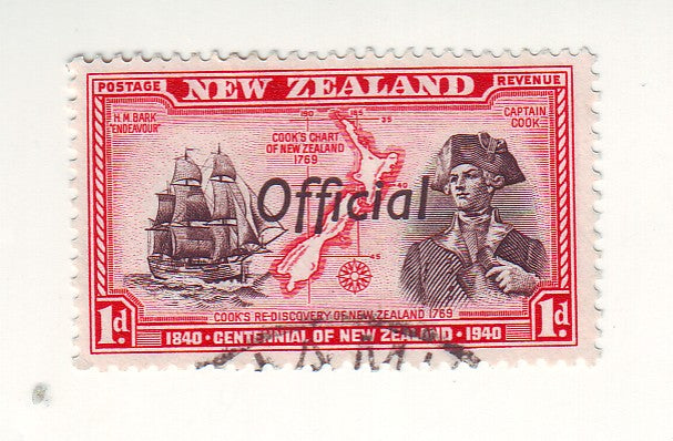 New Zealand - Centennial 1d Official 1940