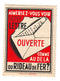 France - Propaganda label on opening mail