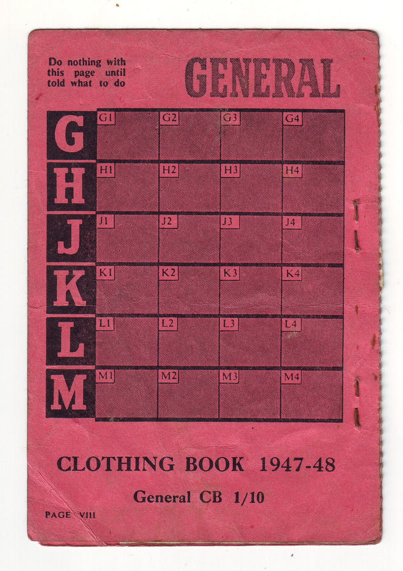 Great Britain - Clothing Book/Coupons(2) 1947-48