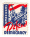 U. S. A. - WW2 'Defend Democracy' label