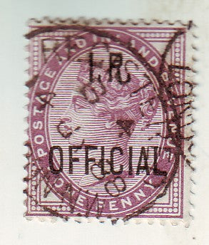 Great Britain - Queen Victoria 1d o/p I.R. OFFICIAL 1882