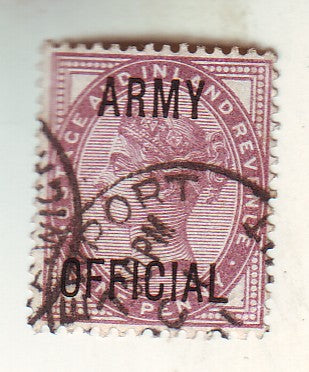Great Britain - Queen Victoria 1d o/p ARMY OFFICIAL 1896
