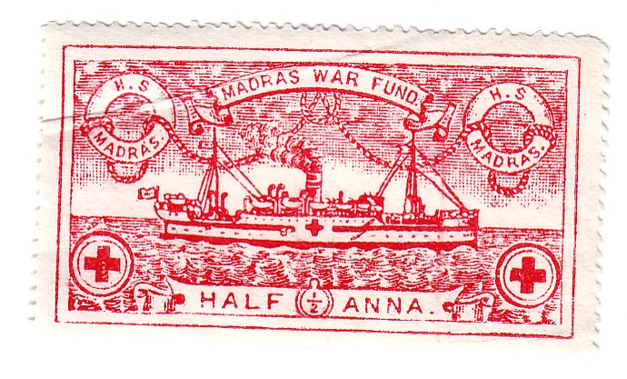 India - Red Cross, Madras War Fund ½ anna