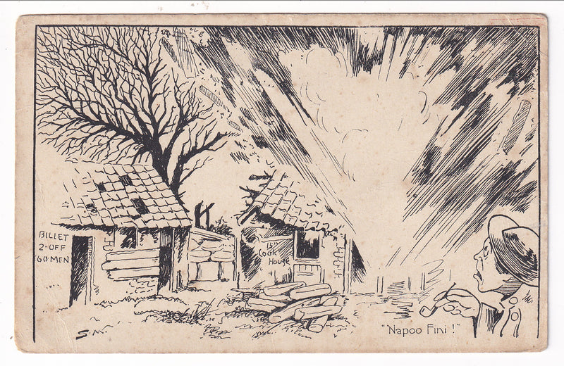 Postcard - WW1 Y.M.C.A., "Napoo Fini!"