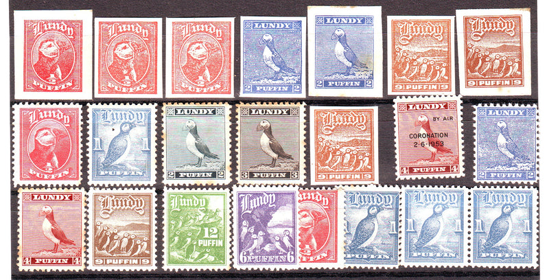 Lundy - Puffin selection on card