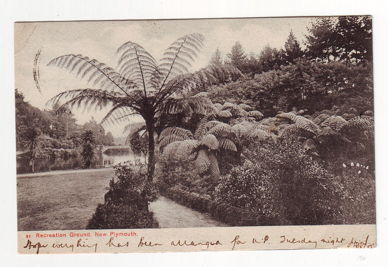 Postcard - Recreation Ground, New Plymouth