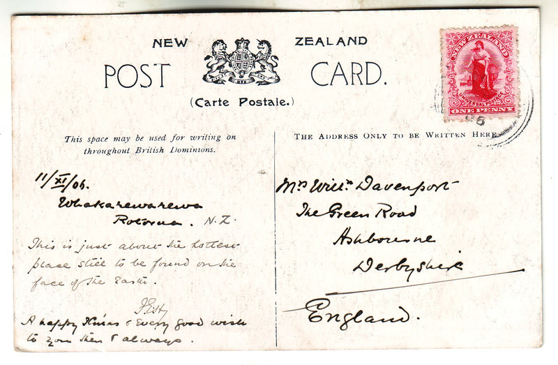 Postcard - Wairoa Geyser in action