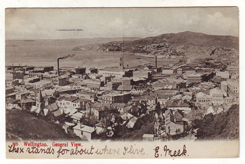 Postcard - Wellington general view 1905