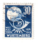 French Zone-Württemberg - 75th Anniversary of Universal Postal Union 30pf 1949